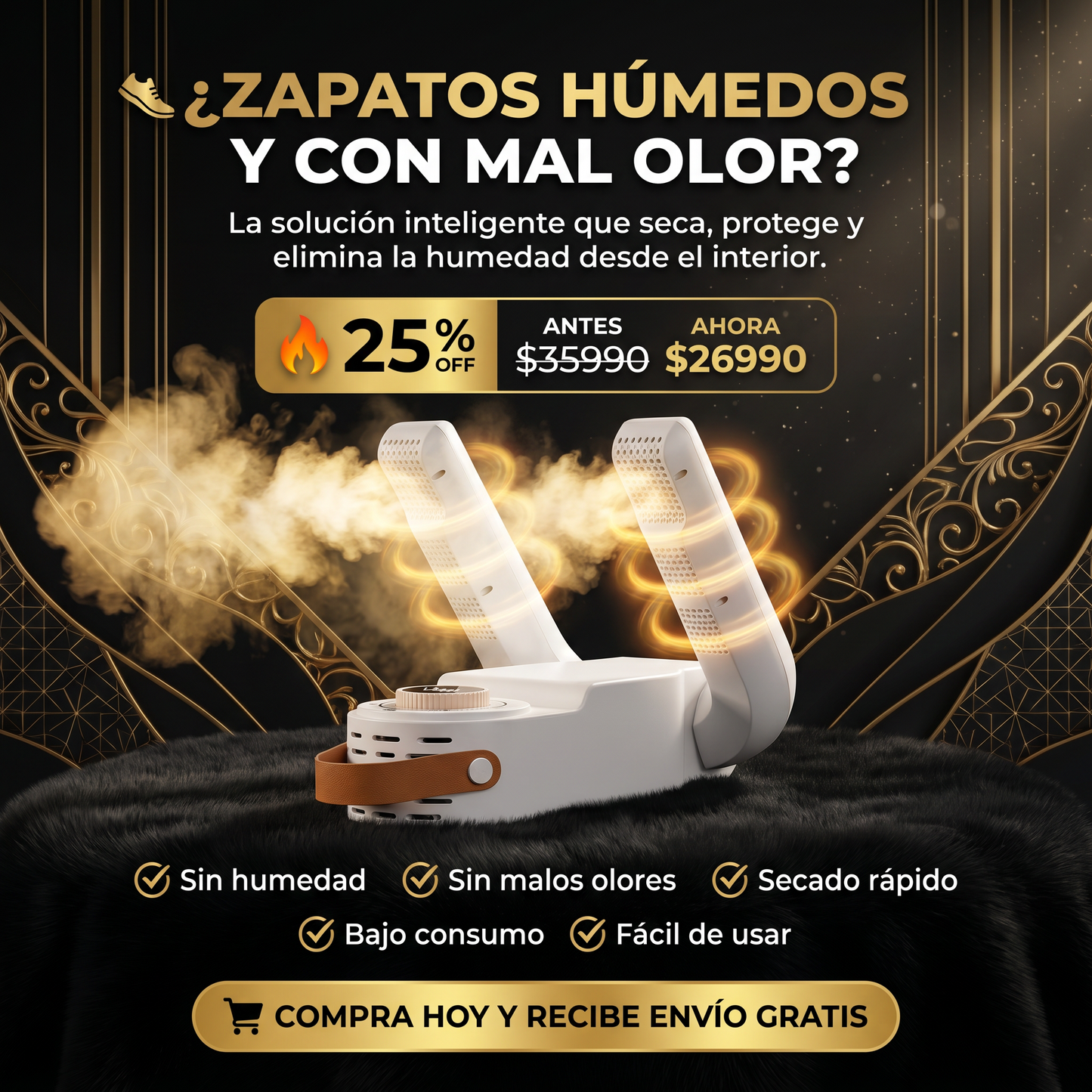 Secador Inteligente de Zapatos | Adiós humedad, olores y bacterias