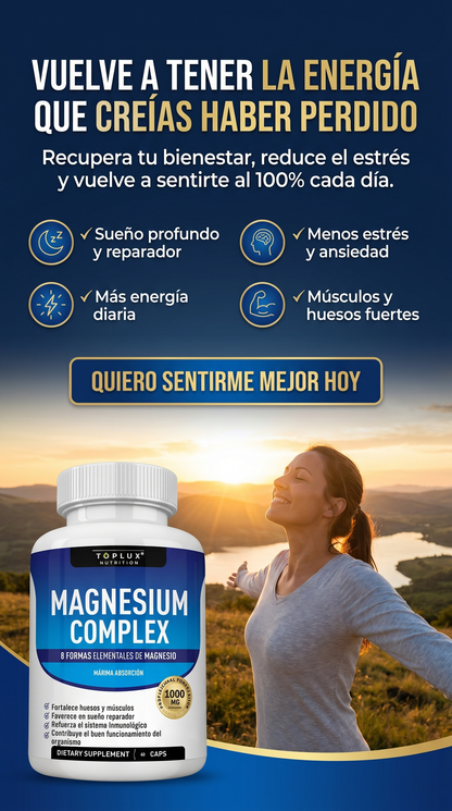 Magnesium Complex - recupera tu energía, mejora tu descanso y despierta renovado