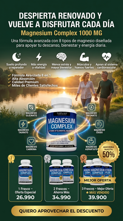 Magnesium Complex - recupera tu energía, mejora tu descanso y despierta renovado