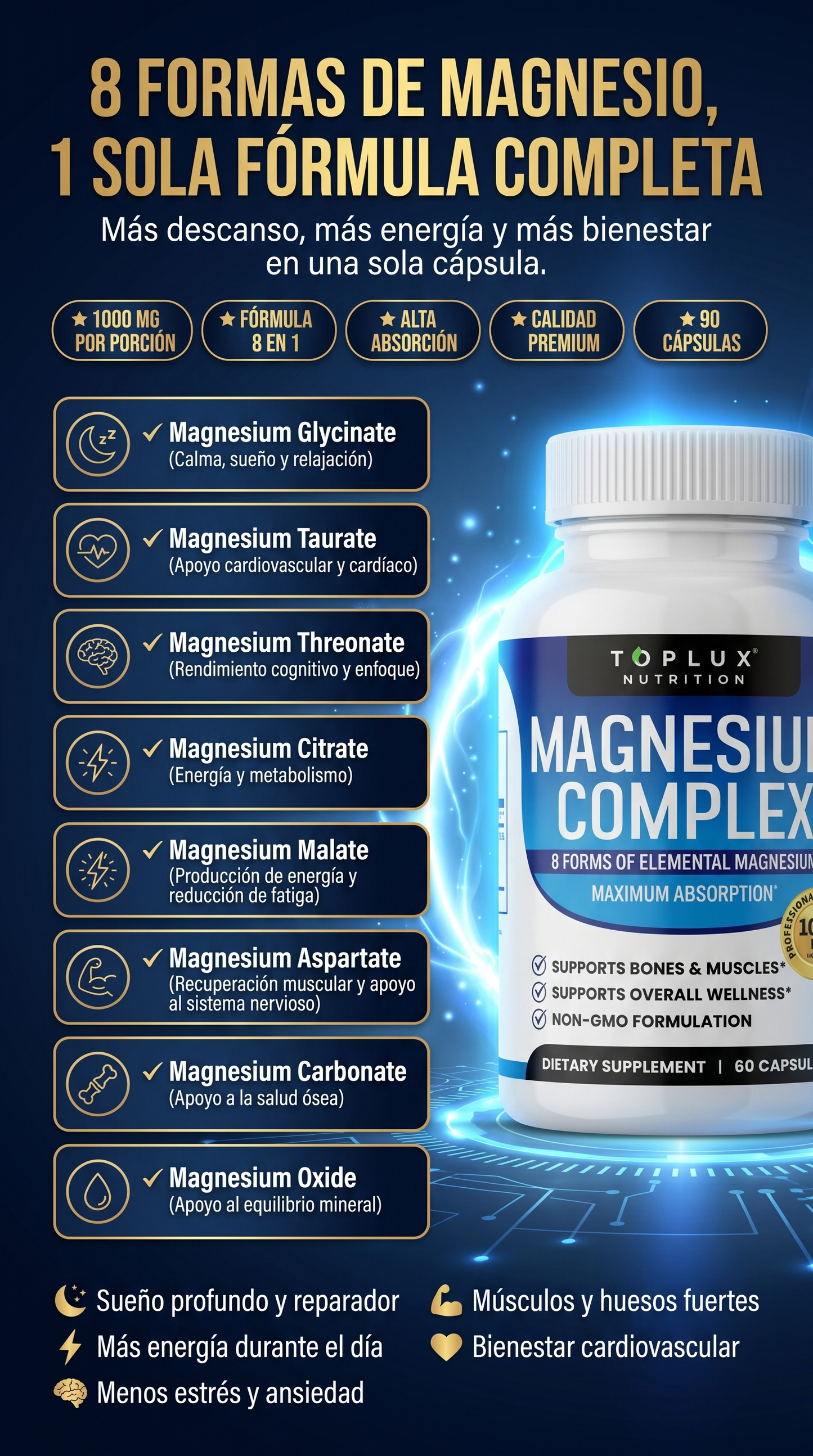 Magnesium Complex - recupera tu energía, mejora tu descanso y despierta renovado